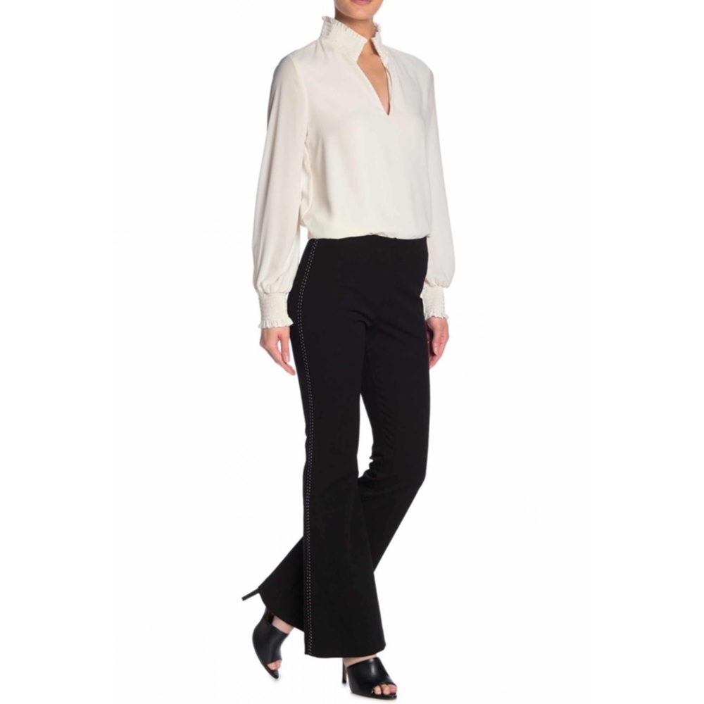 Saddle Stitch Bootcut Pants In Black